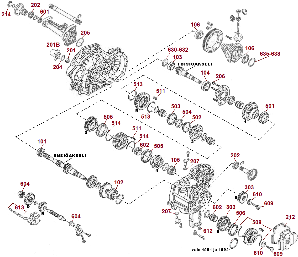 Volkswagen Transporter T4 1990-2003 1,9TD/ 2,4D/ 2,5TDI 50-65kW etuveto / Syncro